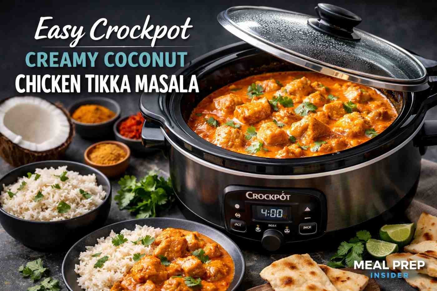 Crockpot Creamy Coconut Chicken Tikka Masala