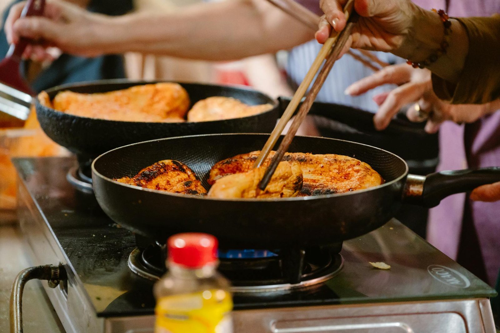 cooking homemade meals in a kitchen setting