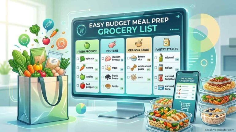 budget meal prep grocery list
