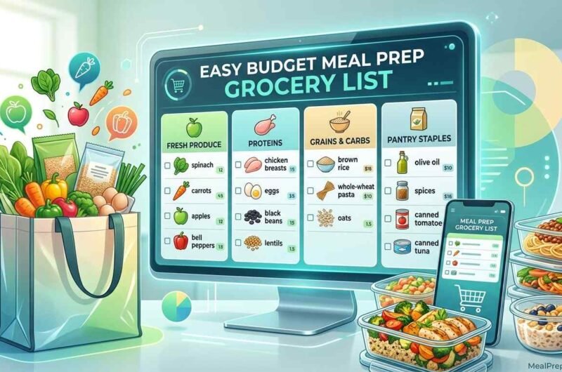 budget meal prep grocery list