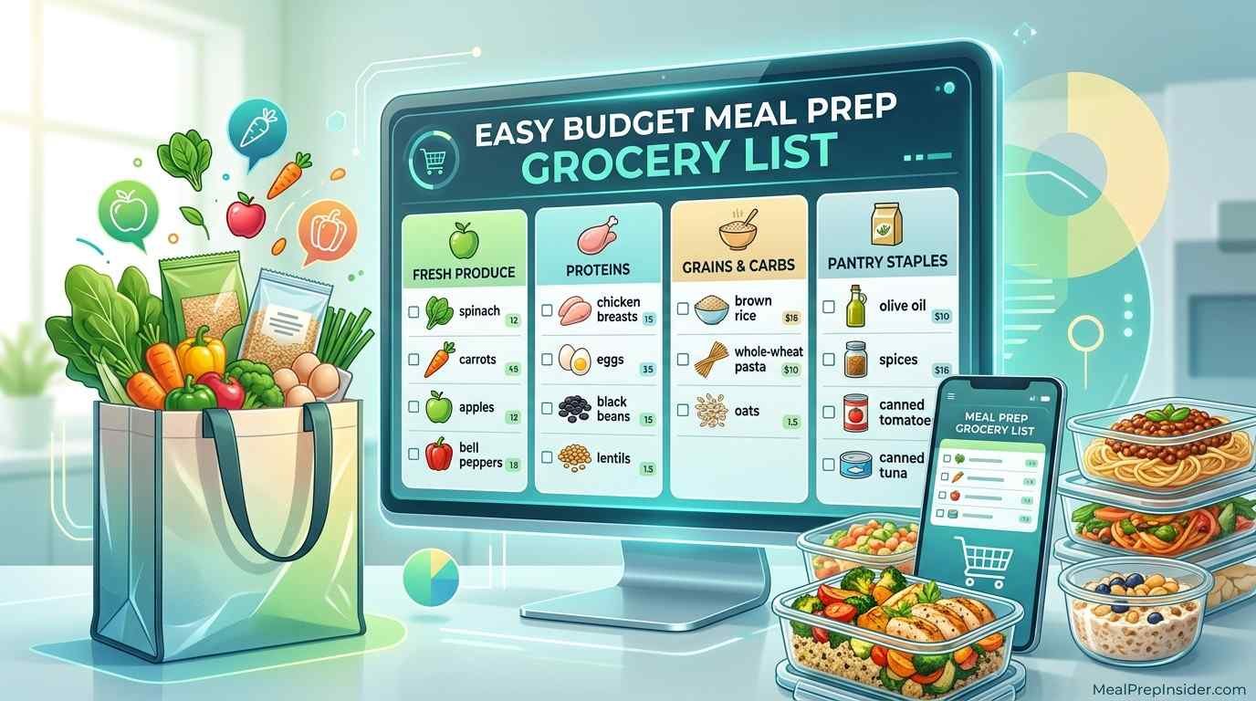 budget meal prep grocery list