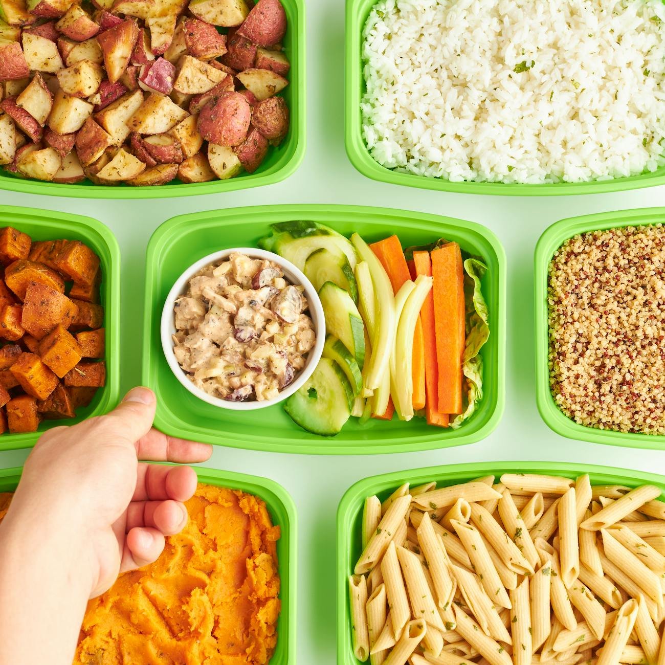 containers with prepared food
